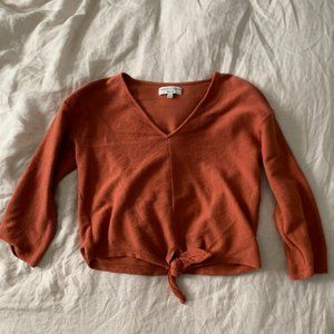Madewell Texture & Thread 3/4 Sleeve Tie Top